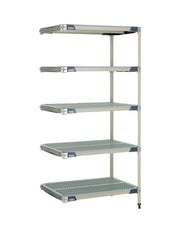 MetroMax i 5AX537GX3 5-Shelf Plastic Industrial Shelving Add-On Unit, 24" x 36" x 74"