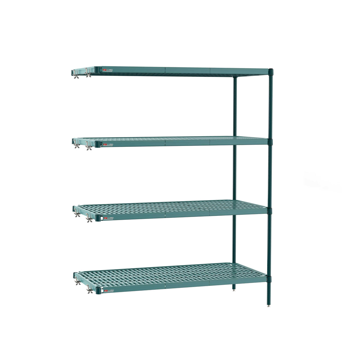 وحدة Metro PR-186063K3-A-4 Super Erecta Pro Industrial Wire ذات الأرفف الأربعة للمطاعم مع حصائر بلاستيكية قابلة للإزالة، 18 بوصة × 60 بوصة × 63 بوصة