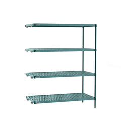 وحدة Metro PR-186063K3-A-4 Super Erecta Pro Industrial Wire ذات الأرفف الأربعة للمطاعم مع حصائر بلاستيكية قابلة للإزالة، 18 بوصة × 60 بوصة × 63 بوصة