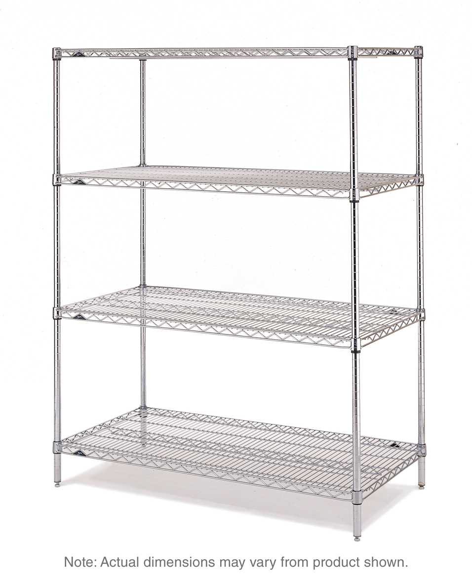 وحدة رفوف Super Erecta N316C Chrome المكونة من 4 رفوف، 18 × 24 × 63 بوصة