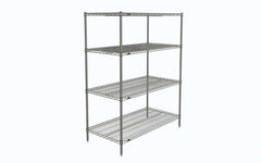 Super Erecta N556C Industrial Wire Shelving Starter Unit, Chrome, 24"x48"x63"