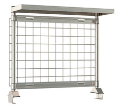 منصة إنتاجية من Metro TWR48-GRK4-CRS304 من TableWorx مع شبكة Metroseal Grey SmartWall ورف علوي خلفي من الفولاذ المقاوم للصدأ من النوع 304، بطول 48 بوصة