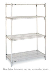 وحدة البدء Metro Super Adjustable Super Erecta SA-186074C-S-4 الصناعية ذات الأرفف السلكية المكونة من 4 أرفف، كروم، 18 بوصة × 60 بوصة × 74 بوصة
