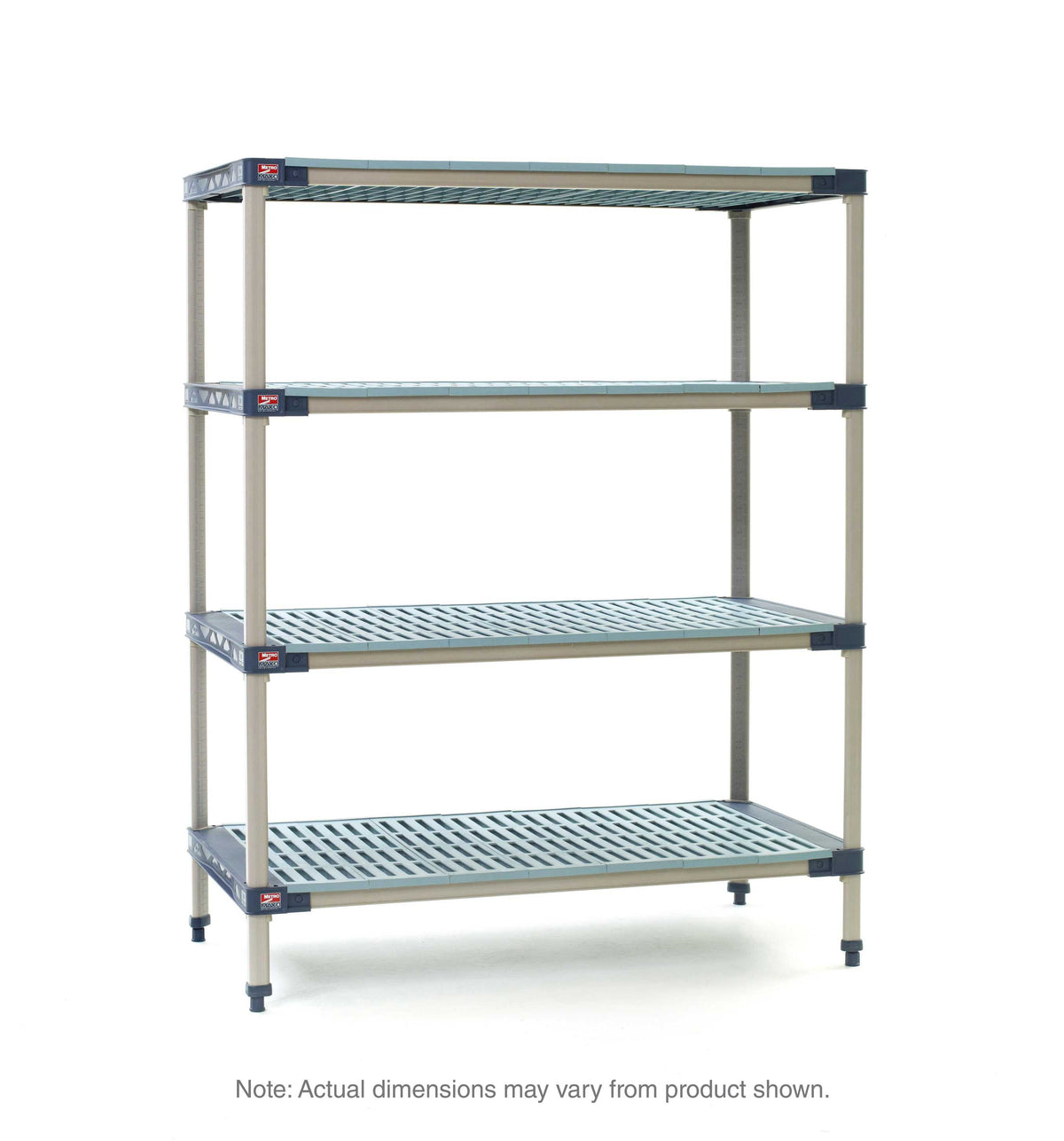 MetroMax 4 MF-213674G-S-4 4-Shelf Plastic Industrial Shelving Starter Unit, 21" x 36" x 74"
