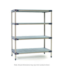 MetroMax 4 MF-213674G-S-4 4-Shelf Plastic Industrial Shelving Starter Unit, 21" x 36" x 74"