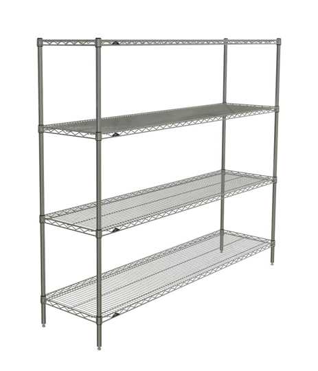 وحدة البدء Metro N376BR Super Erecta الصناعية ذات الأرفف السلكية المكونة من 4 رفوف، Brite، 18 بوصة × 72 بوصة × 63 بوصة