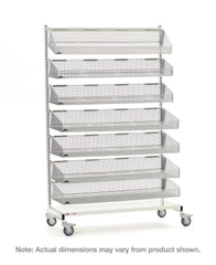 Metro QB136-M7 qwikSIGHT Mobile Single-Sided 7-Basket Shelving Unit, 36" L