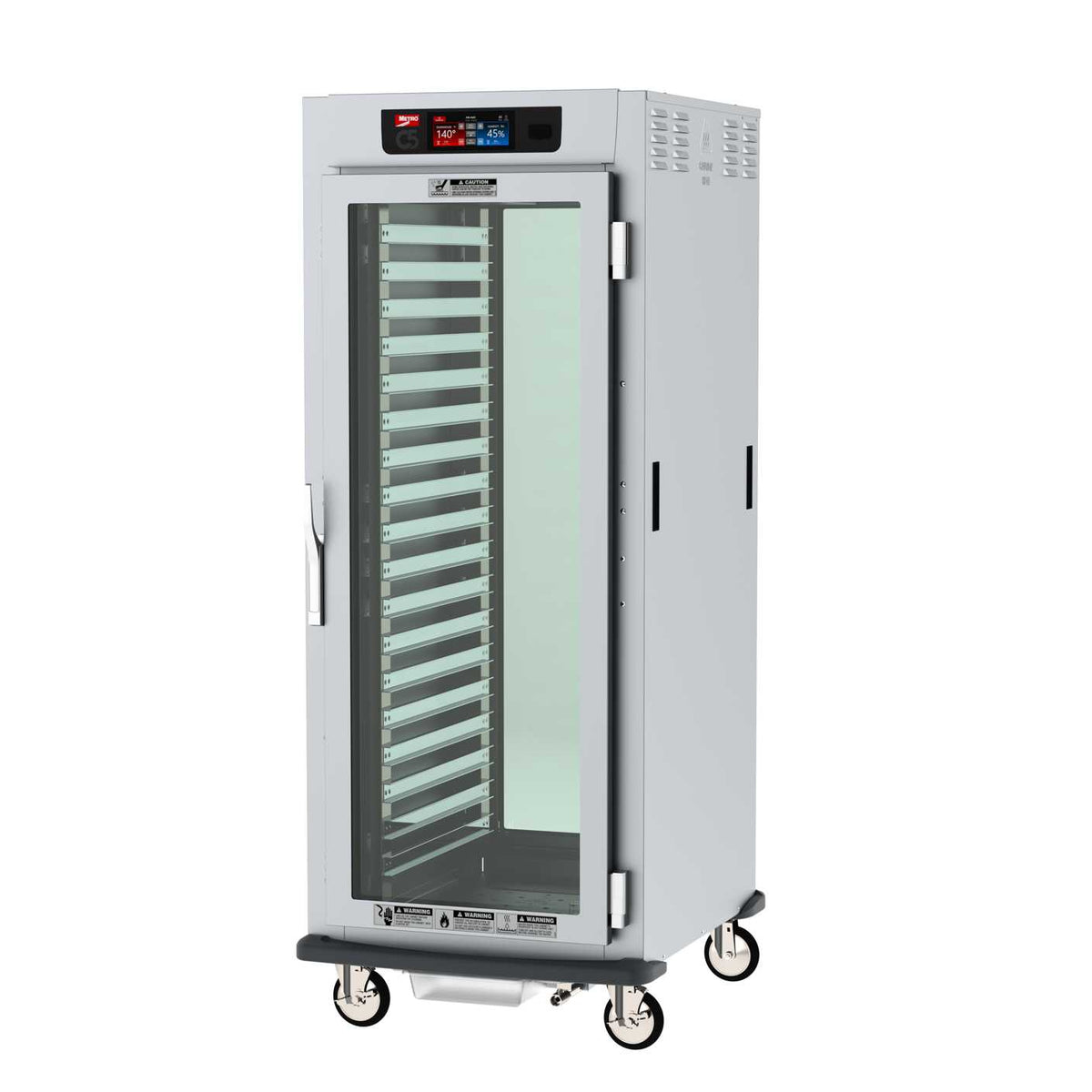 Metro C599L-SFC-LPFC C5 9 Series Controlled Humidity Pass-Thru Heated Holding and Proofing Cabinet, Full Height, Full Length Clear Door/Full Length Clear Door, Lip Load Aluminum Slides, 120V, 60Hz, 1440W