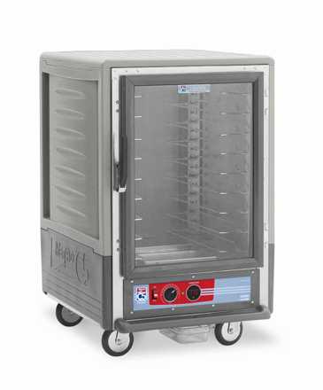 Metro C535-HXFC-U-GY C5 3 Series Insulated Holding Cabinet, 1/2 Height, Full Length Clear Door, Universal Wire Slides, 220-240V, 50/60Hz, 1681-2000W, Gray