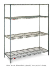 Metro N336K3 Super Erecta 4-Shelf Industrial Wire Shelving Starter Unit, Metroseal Green Epoxy, 18" x 36" x 63"