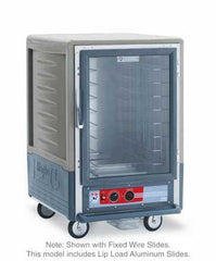 Metro C535-HXFC-L-GYA C5 3 Series Insulated Holding Cabinet, 1/2 Height, Full Length Clear Door, Lip Load Aluminum Slides, 220-240V, 50/60Hz, 1681-2000W, Gray