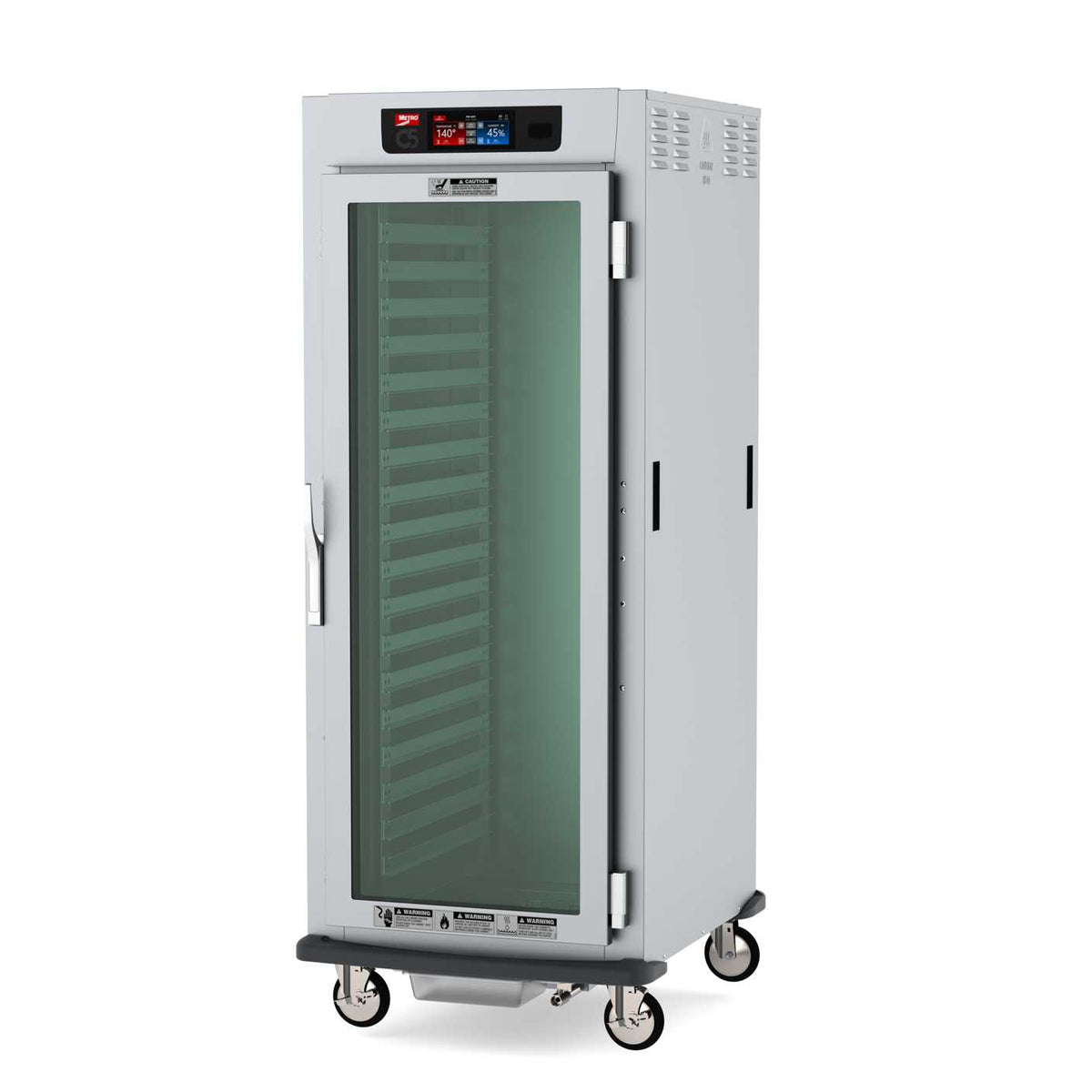 Metro C599-SFC-LPFS C5 9 Series Controlled Humidity Pass-Thru Heated Holding and Proofing Cabinet, Full Height, Full Length Clear Door/Full Length Solid Door, Lip Load Aluminum Slides, 120V, 60Hz, 2000W