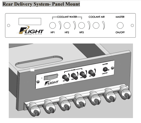 Flight Dental System RD-2102-VAC Rear Delivery System with Vacuum